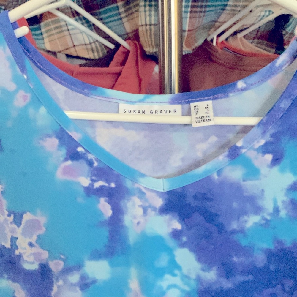 Susan Graver Women's Tie-Dye Top - Picture 3 of 7